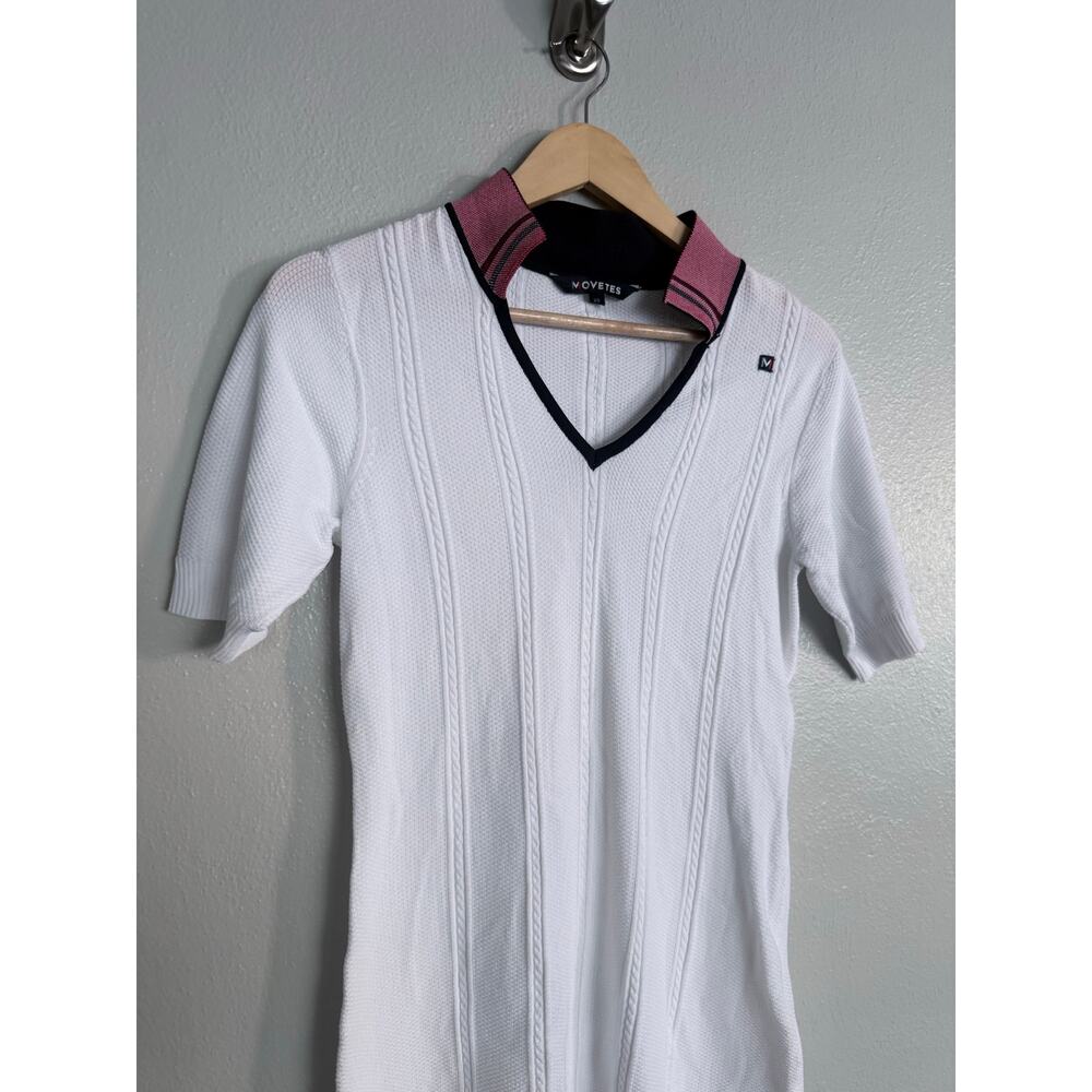 MOVETES white nylon cricket pickleball athletic golf preppy polo sport dress - Picture 4 of 9